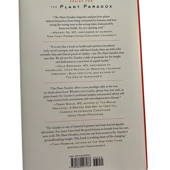 The Plant Paradox by Dr Steven Gundry hard back Book. 
health & wellness genre - Picture 2 of 6